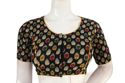 Black Color Patola Print Cotton Readymade Saree Blouse - D3blouses