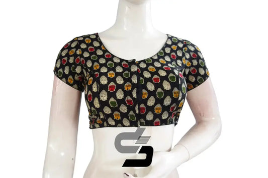 Black Color Patola Print Cotton Readymade Saree Blouse - D3blouses