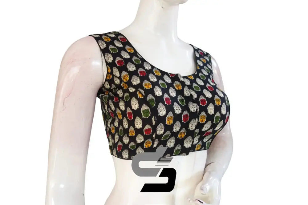 Black Color Patola Print Cotton Readymade Saree Blouse - D3blouses