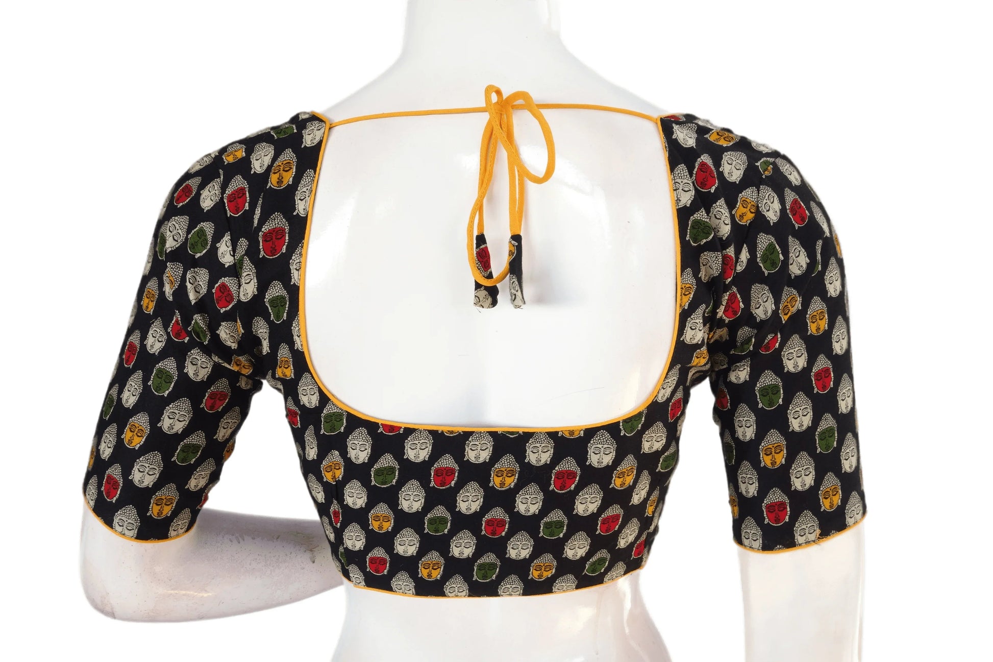 Black Color Patola Print Cotton Readymade Saree Blouse - D3blouses
