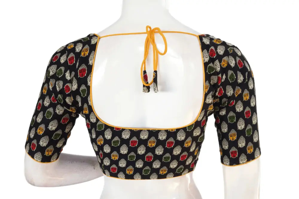 Black Color Patola Print Cotton Readymade Saree Blouse - D3blouses