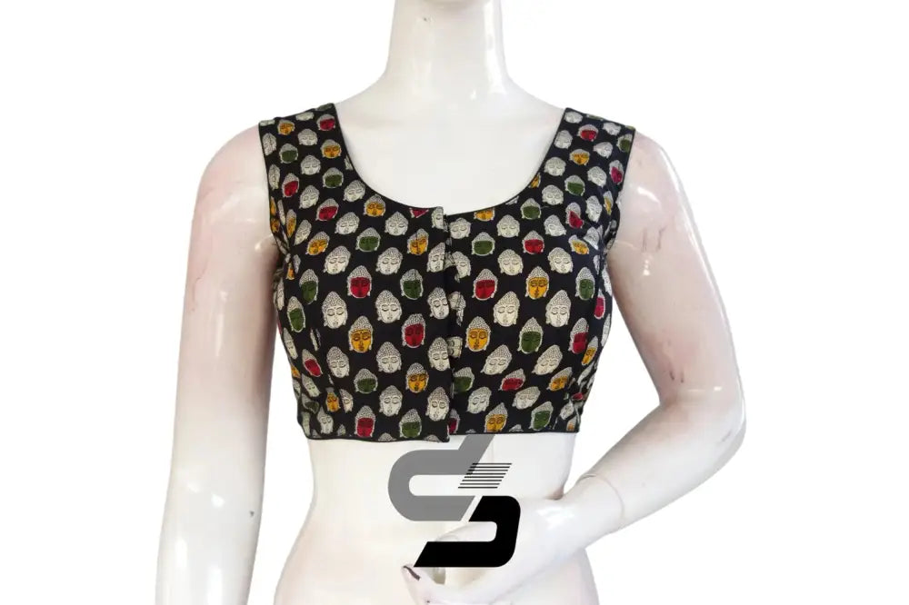 Black Color Patola Print Cotton Readymade Saree Blouse - D3blouses