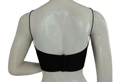 Black Color Plain Sleeveless Readymade Saree blouse with Spaghetti Strap, Indian Silk saree Readymade blouse - D3blouses