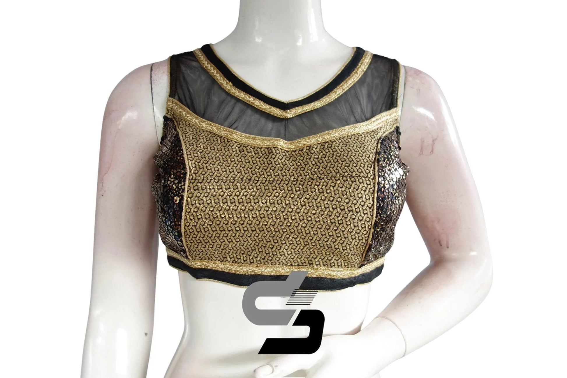 Black Color Semi Silk Designer Party Wear Readymade Blouse/ Indian Crop Tops - D3blouses