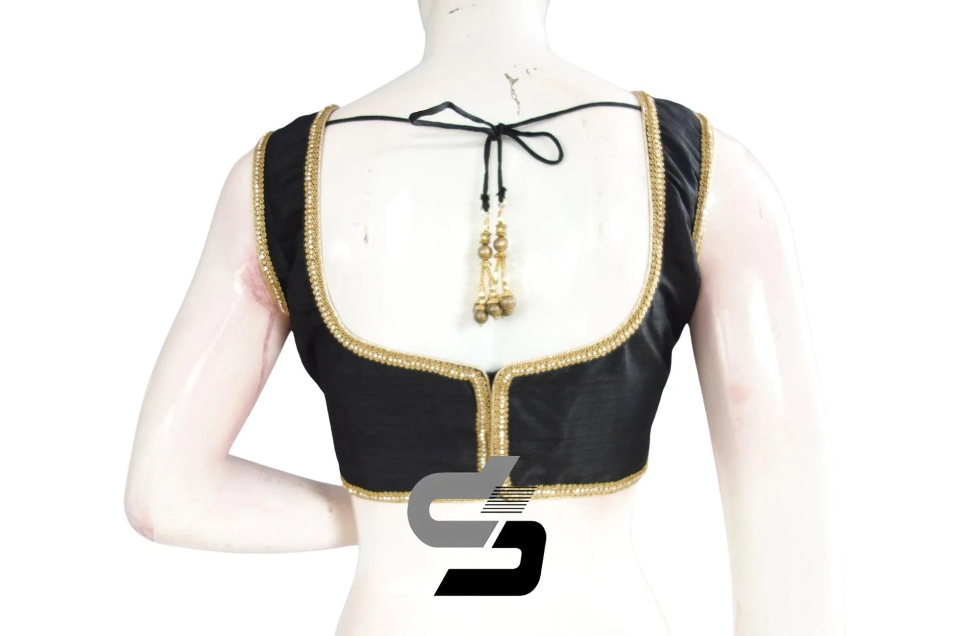 Black Color Semi Silk Designer Party Wear Readymade Blouse/ Indian Crop Tops - D3blouses