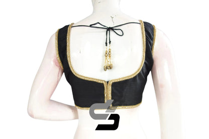 Black Color Semi Silk Designer Party Wear Readymade Blouse/ Indian Crop Tops - D3blouses