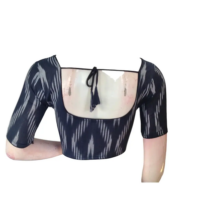 Black colour Bliss: Readymade Cotton Saree Blouse - D3blouses