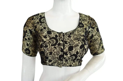 Black Colour Brocade silk Readymade saree blouse, Ready to wear blouse, Indian sari blouse,Crop top - D3blouses