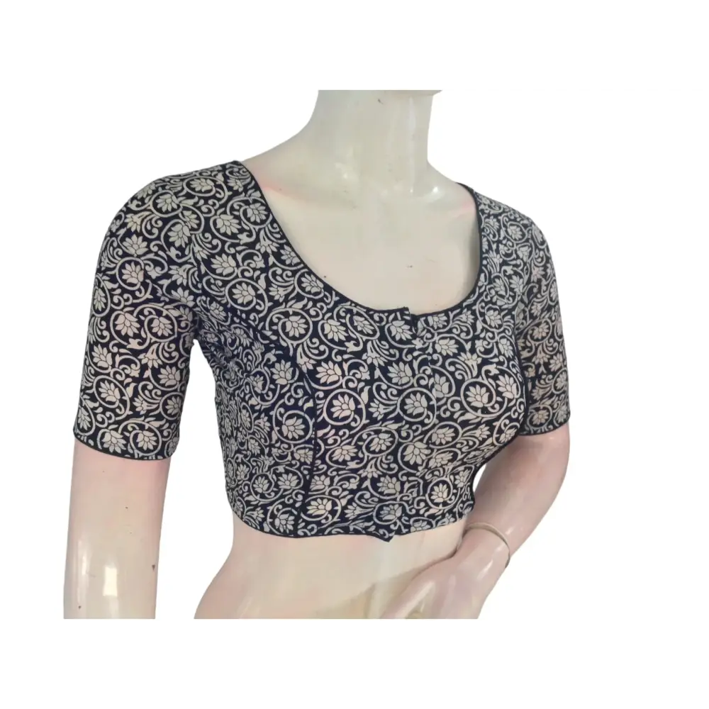 Black Cotton Readymade Saree Blouse: A Classic Staple - D3blouses