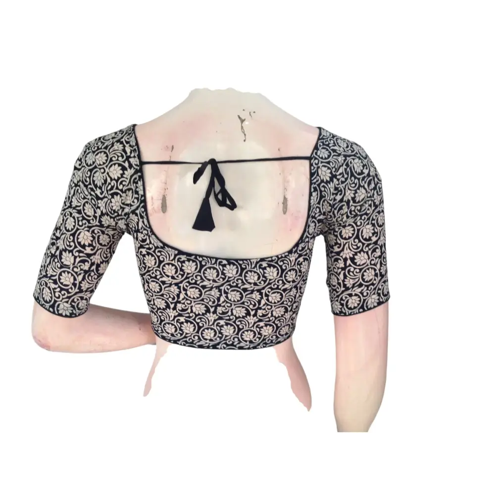 Black Cotton Readymade Saree Blouse: A Classic Staple - D3blouses