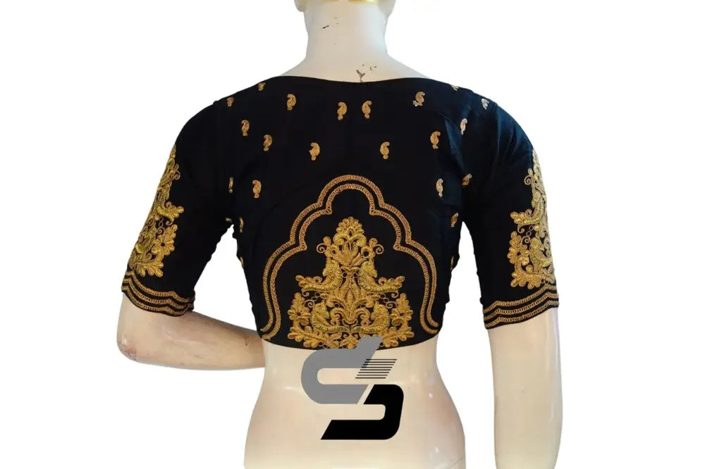 Black High Neck Designer Silk Blouses: Unleash Your Style - D3blouses