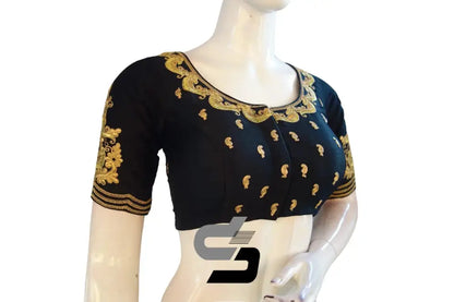 Black High Neck Designer Silk Blouses: Unleash Your Style - D3blouses