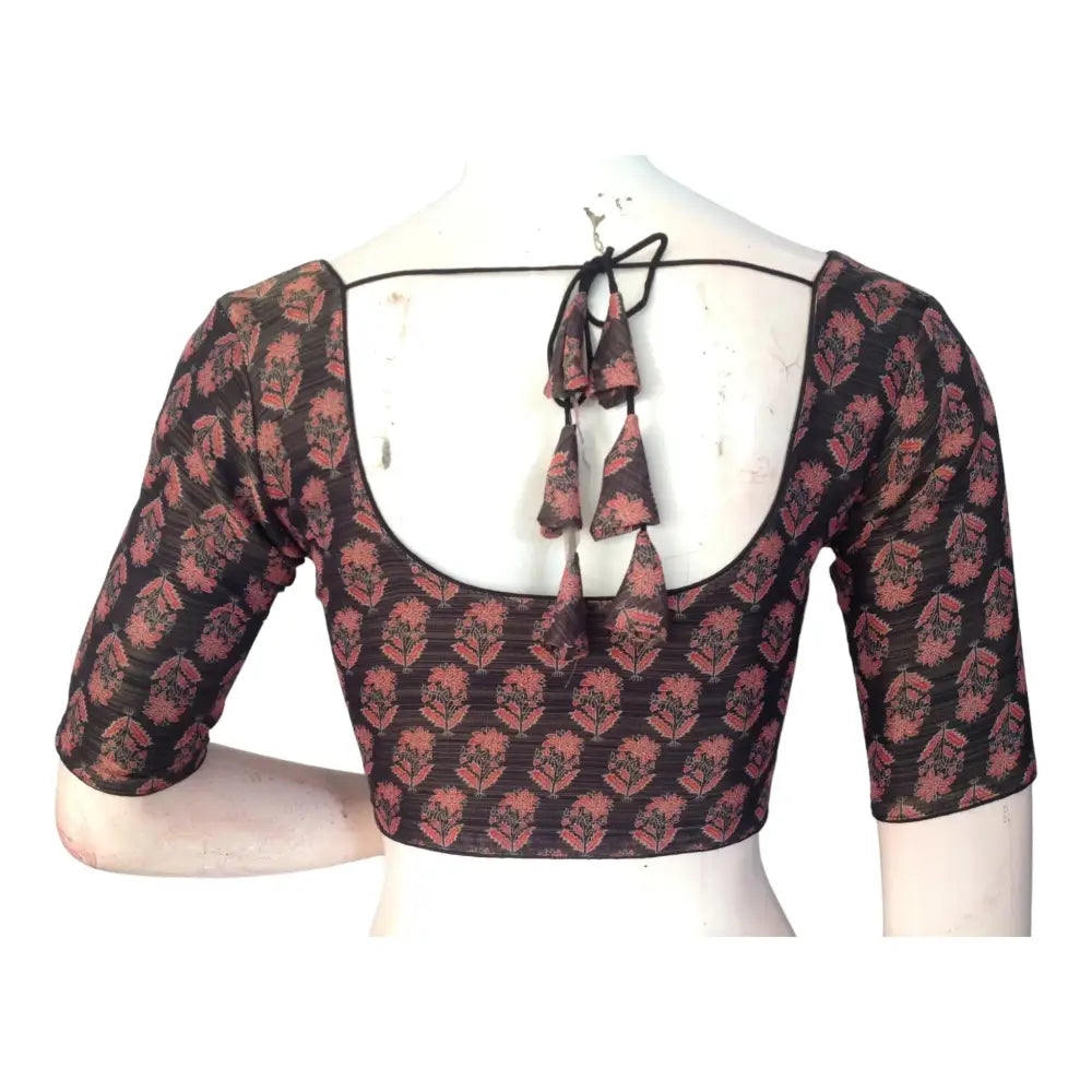 Black Tissue Silk Blouses | Exquisite Indian Cholis | Handcrafted Elegance - D3blouses