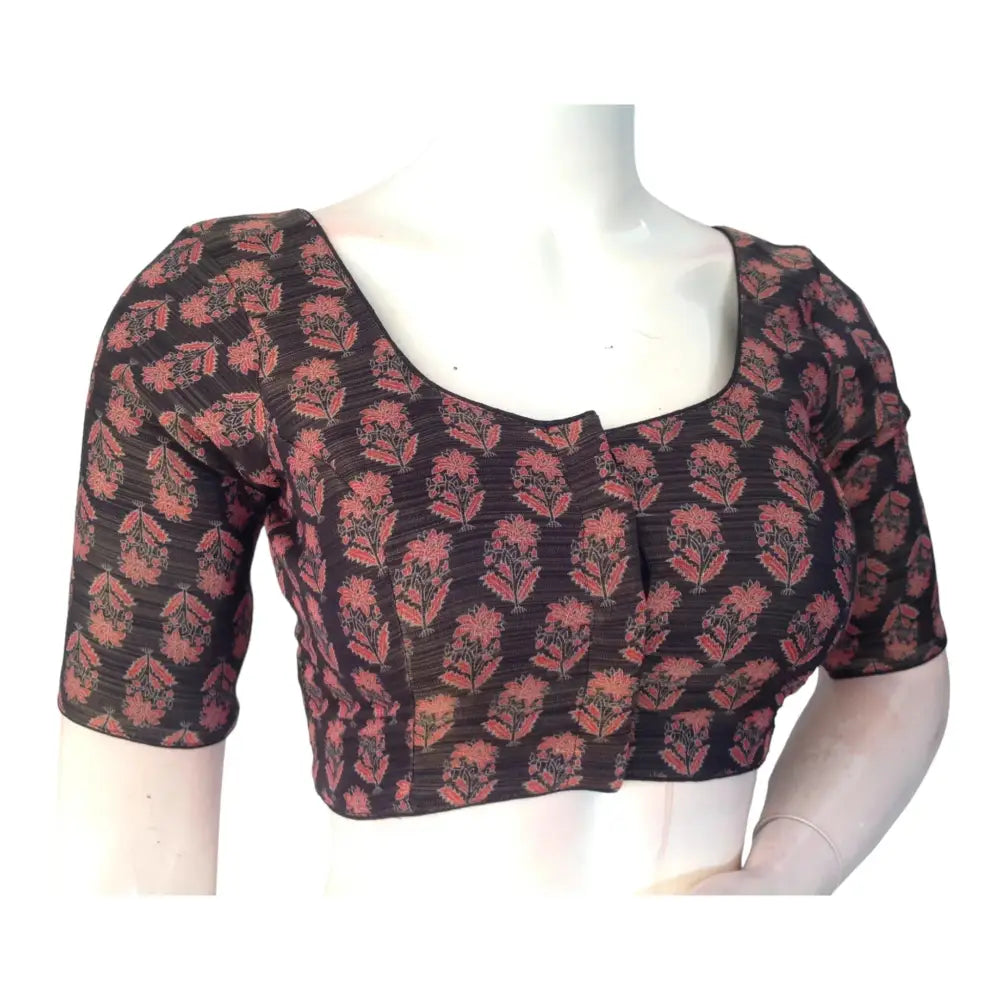 Black Tissue Silk Blouses | Exquisite Indian Cholis | Handcrafted Elegance - D3blouses