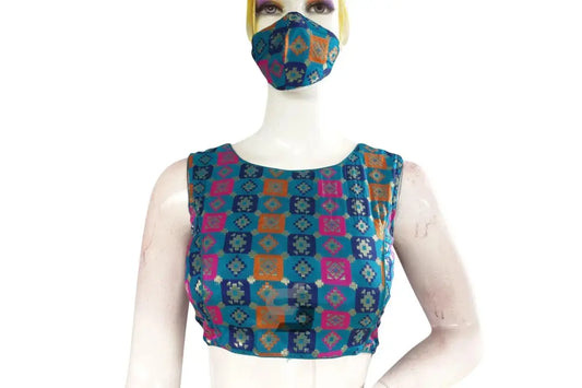 Blue Color Brocade silk Designer Blouse - D3blouses