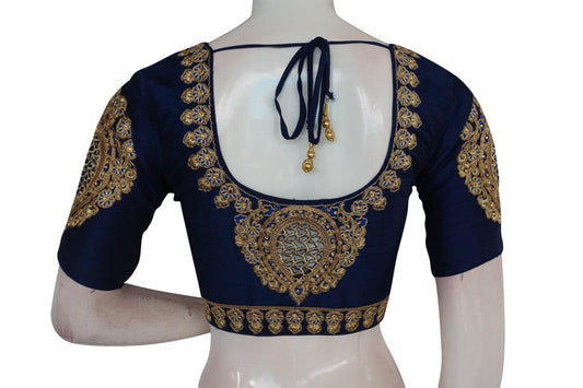 Blue Color Cut Work Designer Readymade Saree Blouses - D3blouses