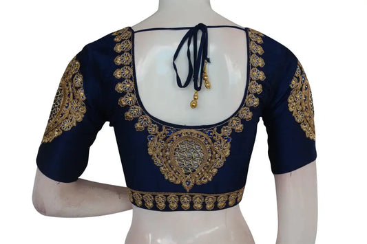 Blue Color Cut Work Designer Readymade Saree Blouses - D3blouses