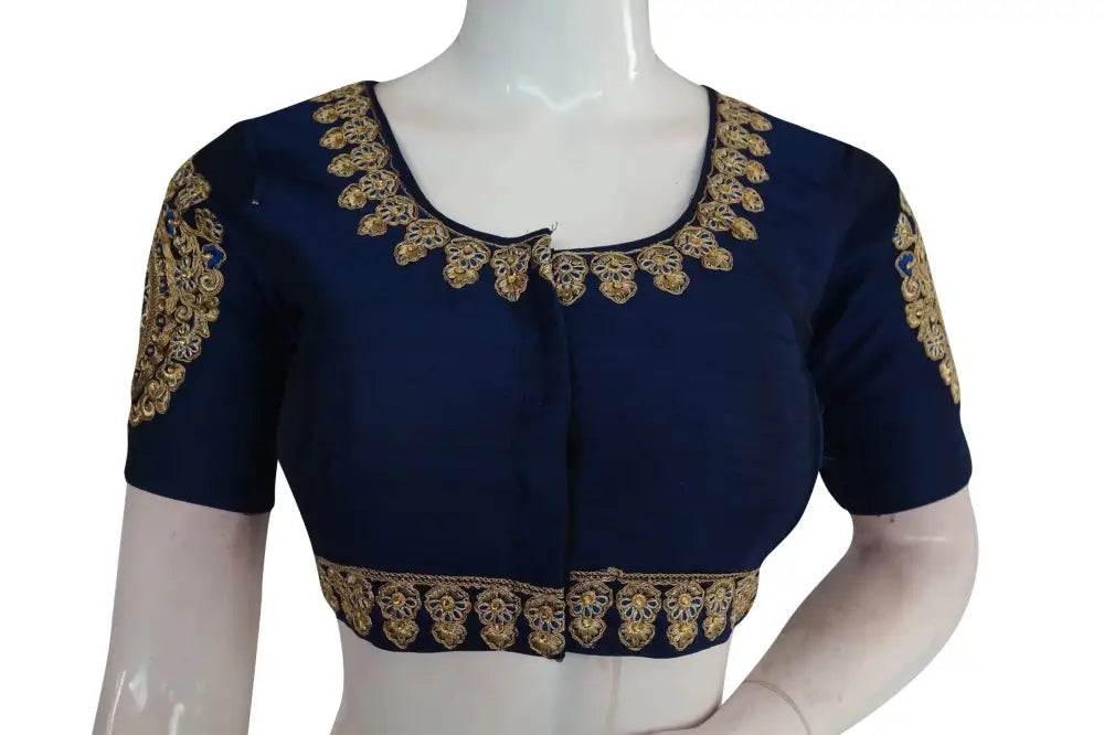 Blue Color Cut Work Designer Readymade Saree Blouses - D3blouses