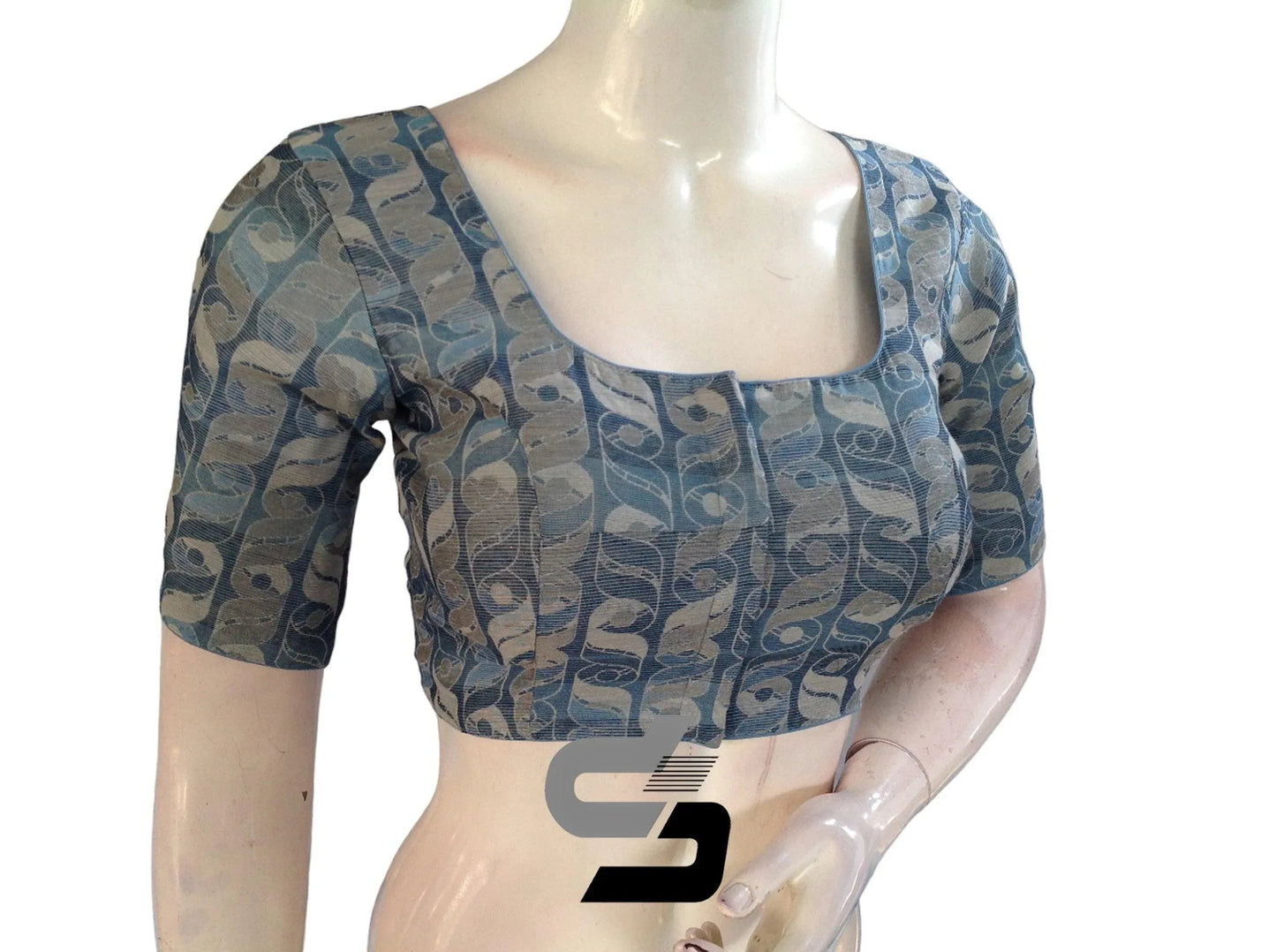 Blue Color Multi silk Readymade Blouse, Indian Saree Blouse - D3blouses