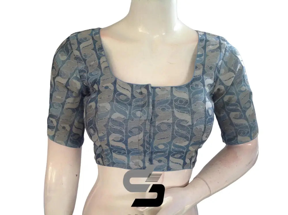 Blue Color Multi silk Readymade Blouse, Indian Saree Blouse - D3blouses