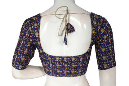 Blue Color Patola Print Cotton Readymade Saree Blouse - D3blouses