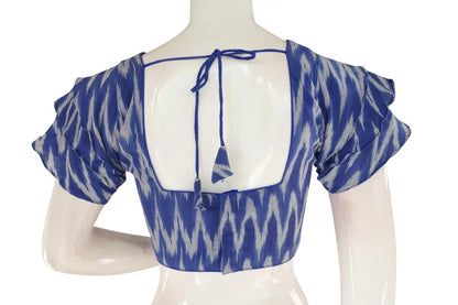 Blue, Stylish Ruffle Sleeve Readymade Saree Blouse - Women's Fashion - D3blouses