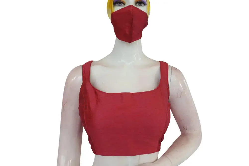 Blush in Onion Pink, Plain Semi-Silk Designer Saree Blouse, Effortless Elegance - D3blouses