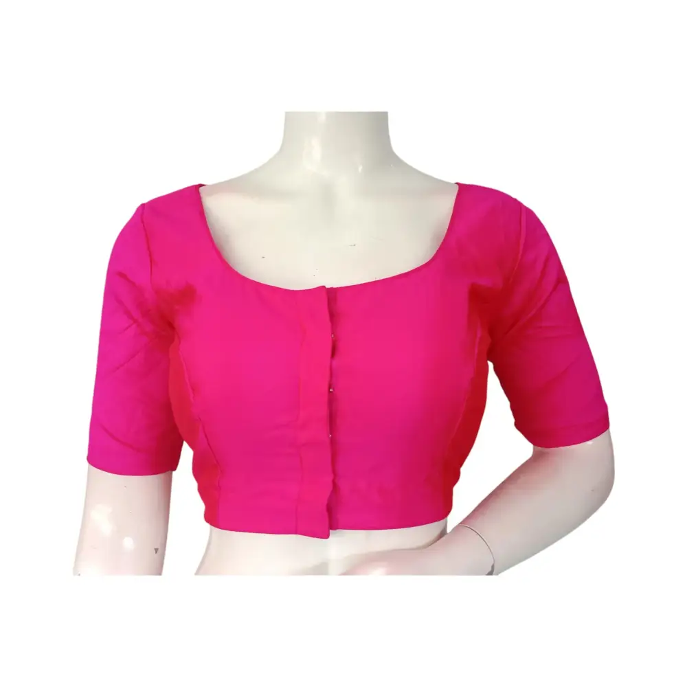 Blush Pink Silk Cotton Blouse - Feminine & Elegant - D3blouses