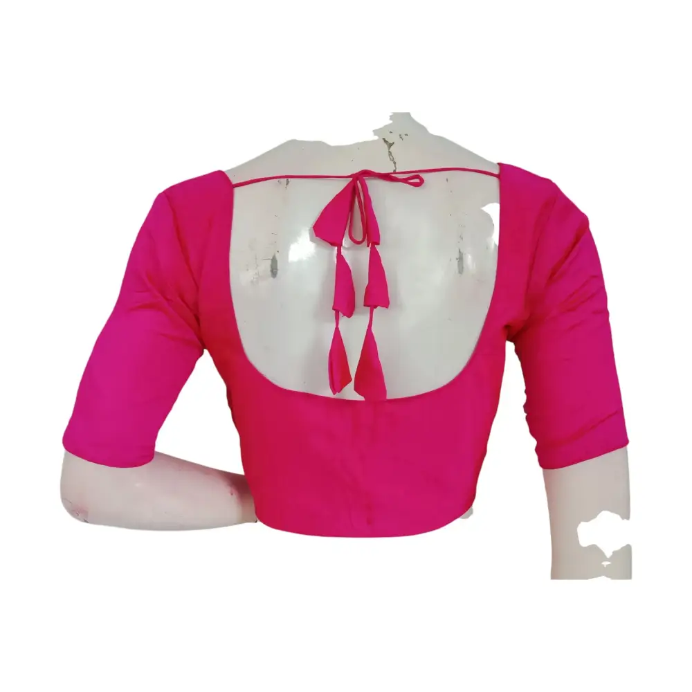 Blush Pink Silk Cotton Blouse - Feminine & Elegant - D3blouses