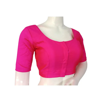 Blush Pink Silk Cotton Blouse - Feminine & Elegant - D3blouses