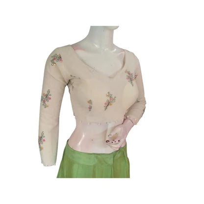 Boho Chic Khadi: Free-Spirited Fashion Designer Readymade Saree Blouse - D3blouses