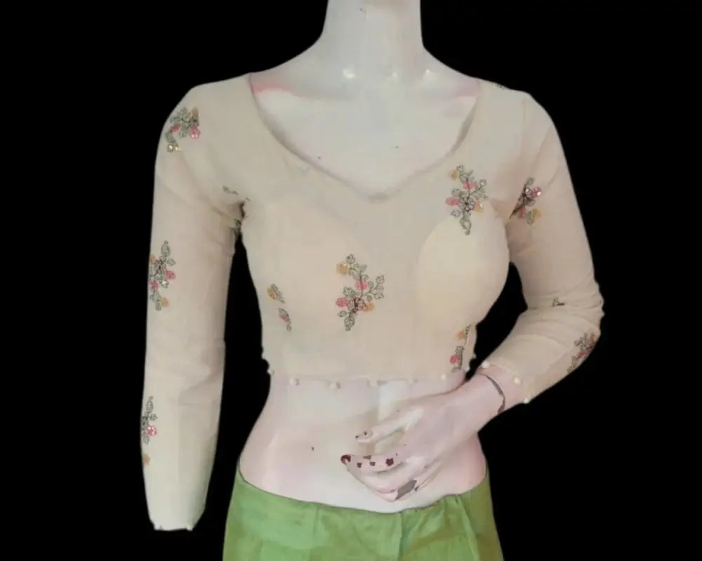 Boho Chic Khadi: Free-Spirited Fashion Designer Readymade Saree Blouse - D3blouses