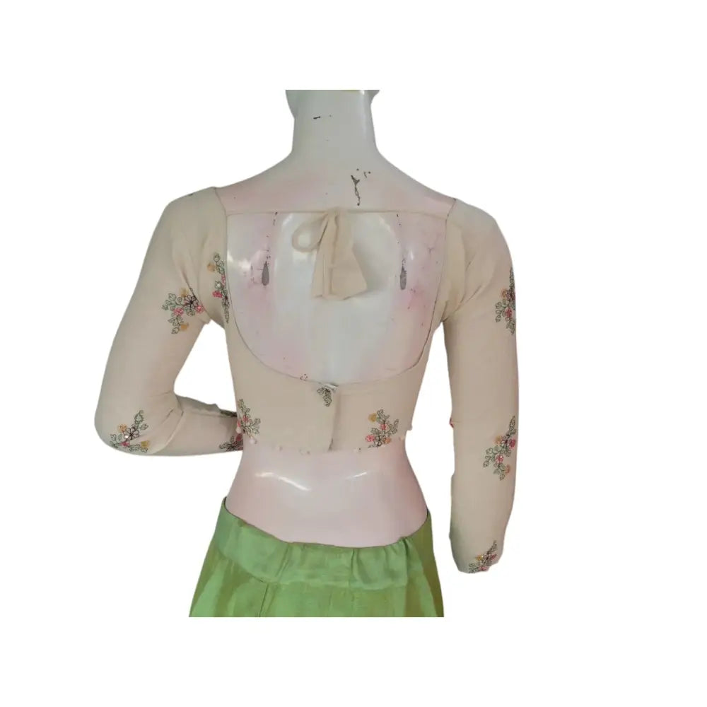 Boho Chic Khadi: Free-Spirited Fashion Designer Readymade Saree Blouse - D3blouses