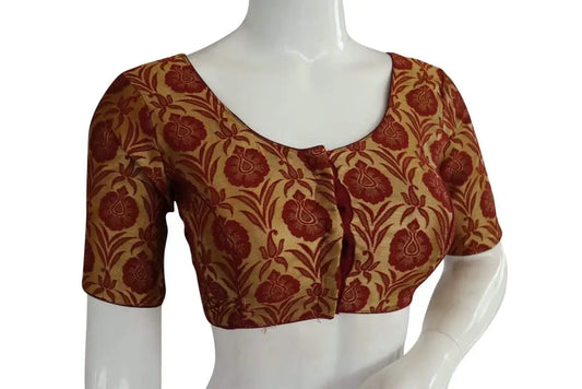 Brocade silk Readymade saree blouse, Ready to wear blouse, Indian sari blouse,Crop top - D3blouses