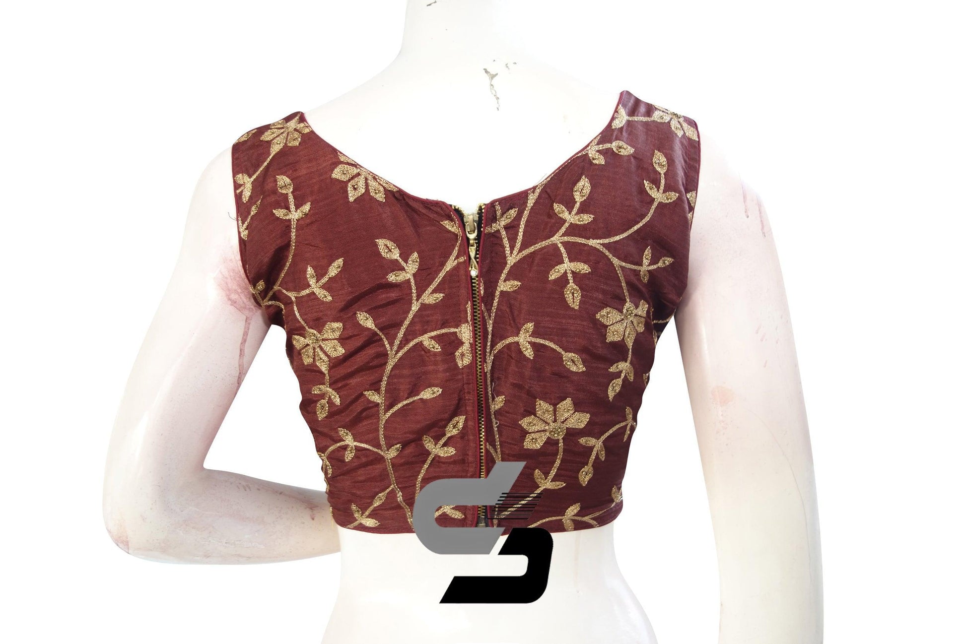 Brown Color Embroidery Party Wear Readymade Blouse - D3blouses