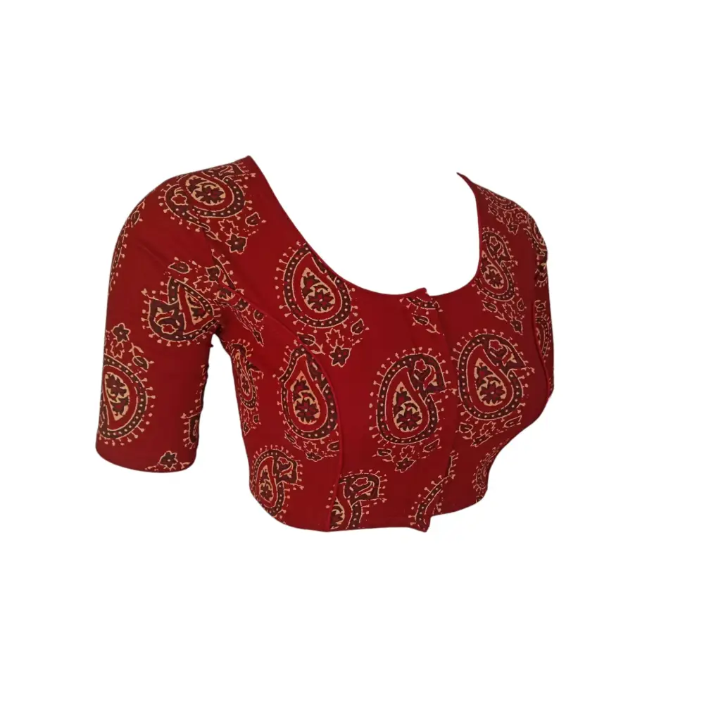 Burgundy Cotton Readymade Saree Blouse: A Rich Elegance - D3blouses