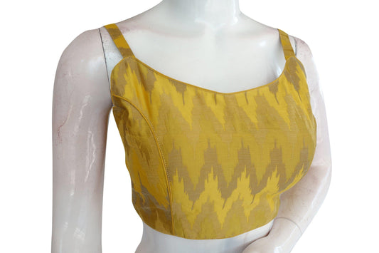 Chic Multi Ikkat Silk Blouse with Spaghetti Strap - Modern Ethnic Wear - D3blouses