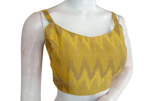 Chic Multi Ikkat Silk Blouse with Spaghetti Strap - Modern Ethnic Wear - D3blouses