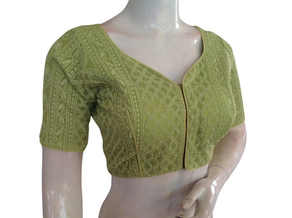 Chikankari Embroidery Indian saree Readymade blouse, Plus Size - D3blouses