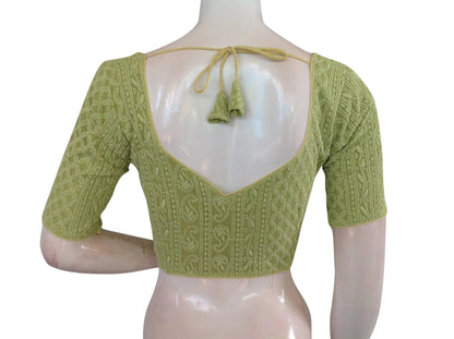 Chikankari Embroidery Indian saree Readymade blouse, Plus Size - D3blouses