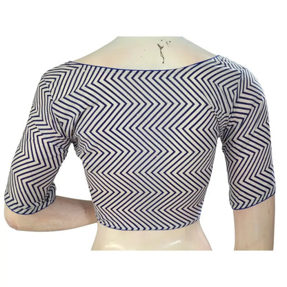 Classic Charm: White Cotton High Neck Blouse for Sarees - D3blouses