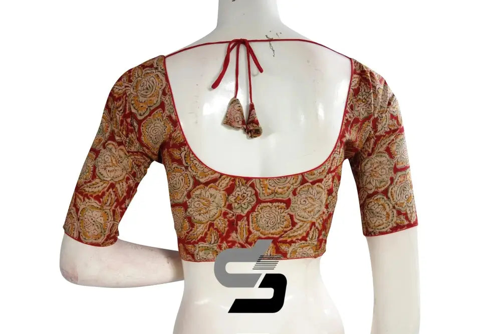 Classic Kalamkari Cotton Blouse, Ready-made Indian Attire online - D3blouses