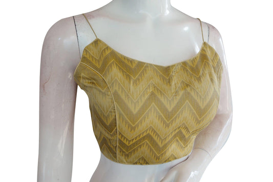 Colorful Multi Ikkat Silk Blouse with Spaghetti Strap - Ethnic Elegance - D3blouses