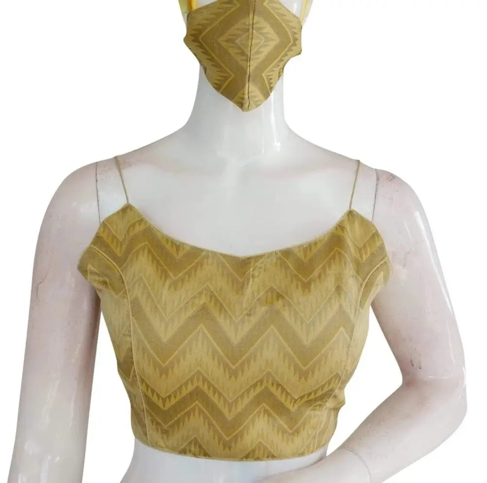 Colorful Multi Ikkat Silk Blouse with Spaghetti Strap - Ethnic Elegance - D3blouses