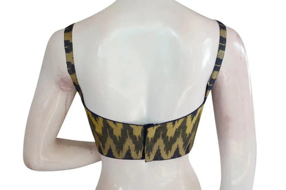 Contemporary Multi Ikkat Silk Blouse with Spaghetti Strap - Ethnic Charm - D3blouses