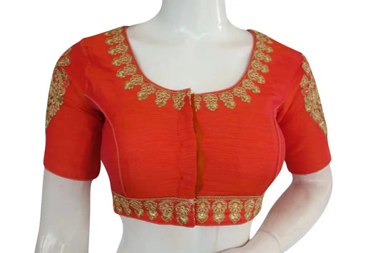 Dark Peach Color Cut Work Designer Readymade Saree Blouses - D3blouses