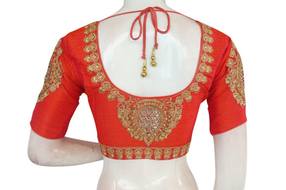Dark Peach Color Cut Work Designer Readymade Saree Blouses - D3blouses
