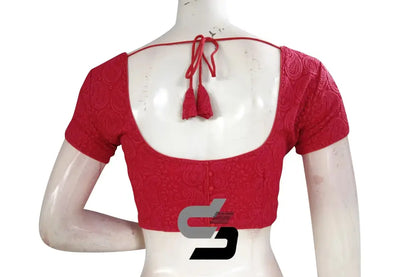 Dark Pink Color Chikankari Embroidery Readymade saree blouse, Indian Readymade blouse, Croptop - D3blouses
