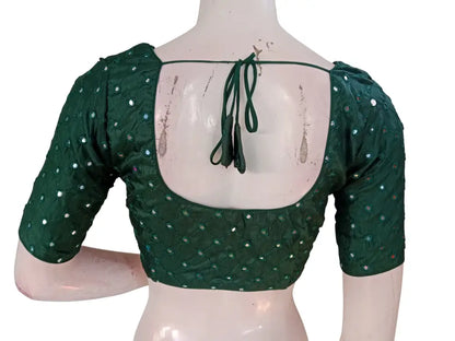 Designer Foil Mirror Work Readymade Blouse Online | Premium Semi-Silk Padded Princess Cut Blouse for Saree & Lehenga