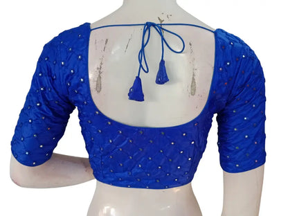 Designer Foil Mirror Work Readymade Blouse Online | Premium Semi-Silk Padded Princess Cut Blouse for Saree & Lehenga